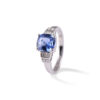 Bague saphir de Ceylan et diamants en or blanc