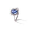 Bague marguerite saphir de Ceylan et diamants