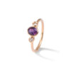 Bague saphir violet et diamants en or jaune