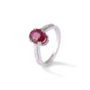 Bague or blanc rubis et diamants baguettes