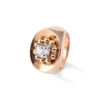 Bague boule vintage avec diamant central