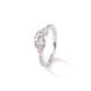 Bague or blanc diamant fiançailles avec chute de diamants