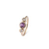 bague en or jaune, retenant un saphir rose de Ceylan