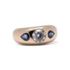 Bague jonc Chaumet en or 750/1000, diamant et saphirs poires à Nantes.