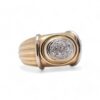 Bague dôme Boucheron en or jaune 750/1000, ornée d'un pavage de diamants brillants de la collection "Jaïpur".