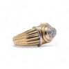 Bague élégante Boucheron, monture godronnée en or jaune et blanc avec diamants de la collection "Jaïpur".