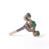 Bague émeraude et diamants sur platine, bijou ancien - Joaillerie Nantes