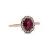 Vue du rubis central et des diamants G-VS en entourage - Joaillerie Nantes