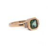 Vue de la bague tourmaline et diamants en or jaune – Bijoux Nantes