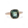 Vue de la bague tourmaline coussin en or jaune – Bijoux Nantes