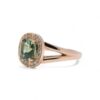 Vue de la bague tourmaline et diamants en or jaune – Fiançailles Nantes