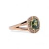 Bague tourmaline et pavage de diamants avec monture en or jaune – Bijouterie Nantes