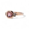 Bague tourmaline rose en or jaune avec diamants – Bijouterie Nantes