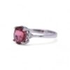 Bague tourmaline rose ovale en or blanc avec diamants – Bijouterie Nantes