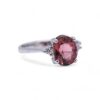 Bague tourmaline rose avec petits diamants en or blanc – Bijouterie Nantes
