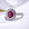Bague rubellite et diamants G-VS en or blanc – Fiançailles Nantes