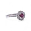Bague spinelle rouge et diamants, monture en or blanc – Bijouterie Nantes