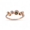Bague diamant vert, saphir jaune et tsavorite en or jaune – Joaillerie Nantes