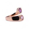 Bague Toi et Moi avec saphirs rose clair et dense en or rose – Bijouterie Nantes