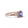 Bague saphir Ceylan avec diamants princesse en or jaune – Joaillerie Nantes