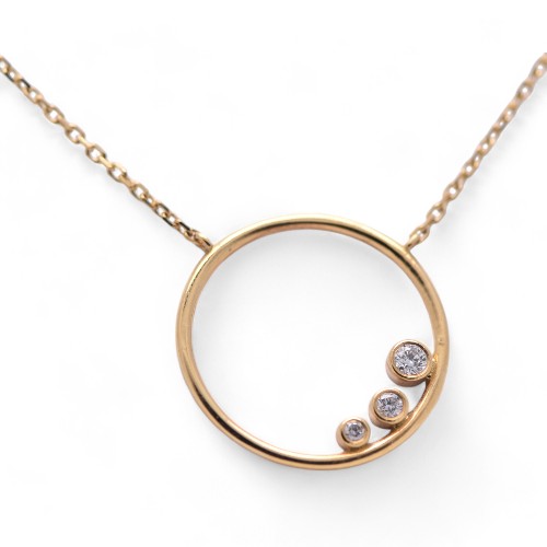 Collier cercle or jaune avec diamants – Bijouterie Nantes