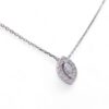 Pendentif diamant marquise et entourage en or blanc – Bijouterie Nantes