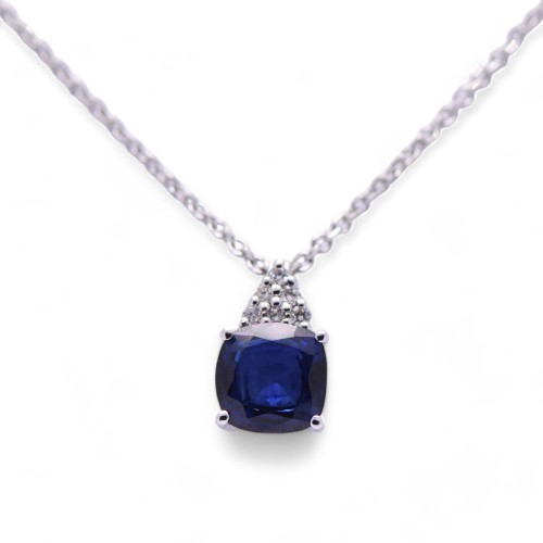 Collier saphir royal blue or blanc – Collier diamant Nantes