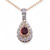 Pendentif rubis poire et diamants en or jaune et platine – Bijouterie Nantes