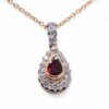Collier rubis poire et diamants or jaune et platine – Collier or Nantes