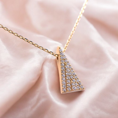 Collier or jaune avec pavage de diamants – Collier diamant Nantes