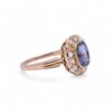 Bague saphir Ceylan 1.80 ct et entourage de diamants, style ancien