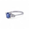 Bague saphir Ceylan et diamants baguettes, Nantes