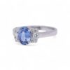 Bague saphir Ceylan et entourage de diamants, Nantes