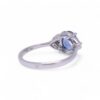 Bague saphir Ceylan et diamants baguettes en or blanc, Nantes