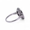 Bague en saphir rectangulaire et diamants, style Art Déco