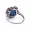 Bague en platine 950, modèle Art Déco avec saphir et pavage