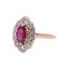 Bague marquise en or jaune avec rubis et diamants, Nantes