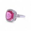 Bague en spinelle taille coussin et diamants, modèle raffiné, Nantes