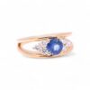 Bague saphir Ceylan 0.96 carat et diamants 0.38 carat, Nantes