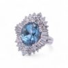 Bague Jupon En Or Blanc Avec Aigue-Marine Et Diamants, Nantes