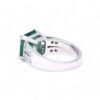 Bague En Or Blanc Art Déco Avec Émeraude Et 16 Diamants, Nantes