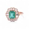 Bague Émeraude Et Diamants Taille Rose En Or Rose, Nantes