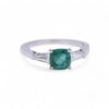 Bague fiançailles avec émeraude taille coussin et diamants, Nantes