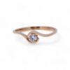 Solitaire courbe diamant en or jaune, Nantes