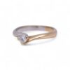 Solitaire bicolore diamant en or jaune et blanc, Nantes