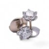 Boucles d’oreilles puces en or blanc et diamants, Nantes