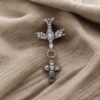 Broche pendentif Saint-Esprit XIXe siècle en or et diamants, Nantes