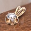 Pendentif en or jaune avec diamant 0,30 carat serti chaton soleil, Nantes