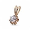 Pendentif diamant chaton soleil en or jaune, Nantes