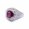 Bague rubis et diamants en or blanc, pièce de haute joaillerie, Nantes